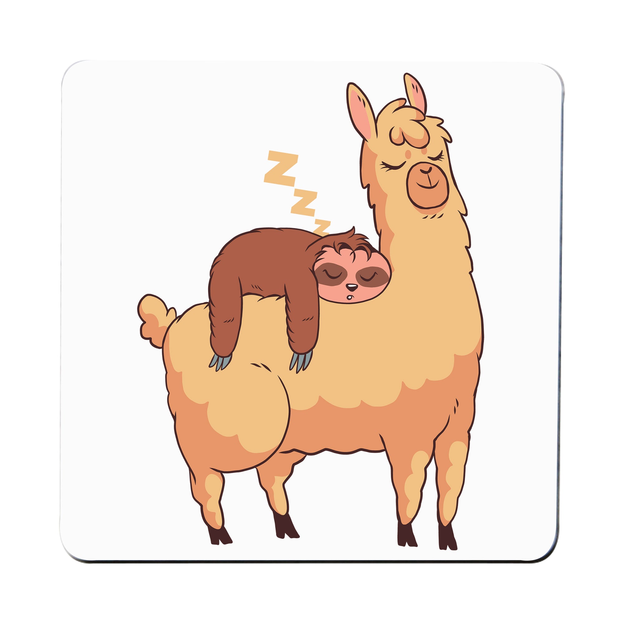 Sloth Riding Lama Sloth riding llama funny 10 Coaster drink mat– Graphic Gear