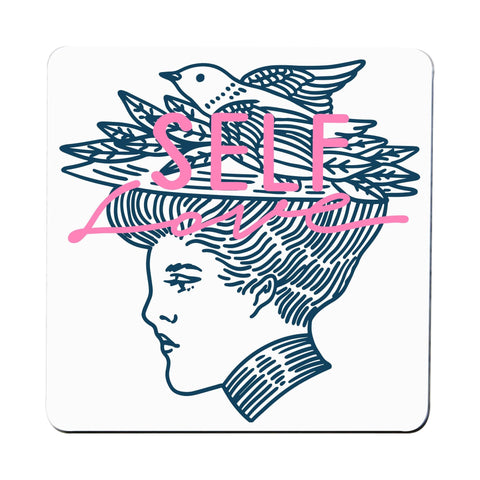 Selflove inspirational graphic design coaster drink mat - Graphic Gear