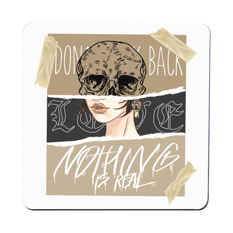 Skull girl abstract art design coaster drink mat - Graphic Gear