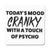 Today's mood cranky funny rude offensive coaster drink mat - Graphic Gear