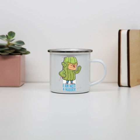 Cactus costume hug funny enamel camping mug outdoor cup - Graphic Gear