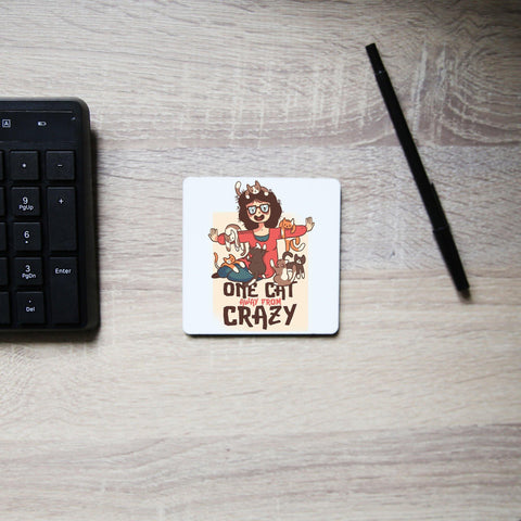 Crazy cat lady funny coaster drink mat - Graphic Gear