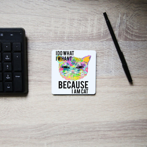 Cat coloring illustration abstract design coaster drink mat - Graphic Gear