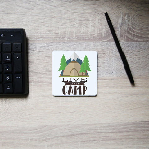 Live laugh camp outdoor coaster drink mat - Graphic Gear
