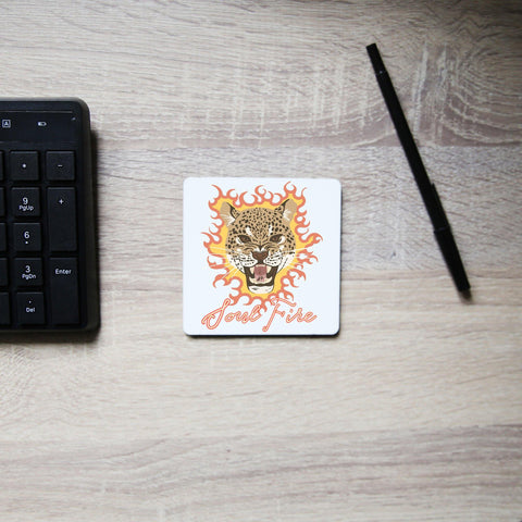 Leopard illustration design coaster drink mat - Graphic Gear