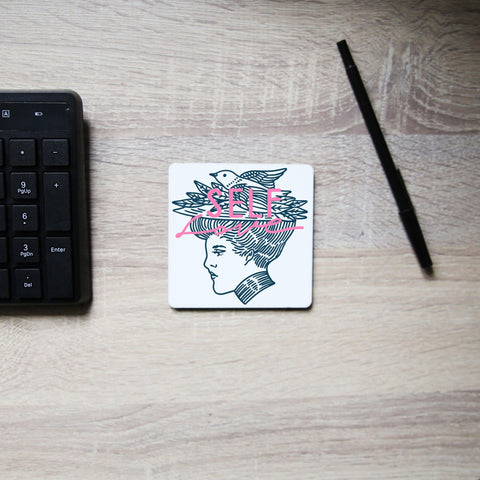 Selflove inspirational graphic design coaster drink mat - Graphic Gear