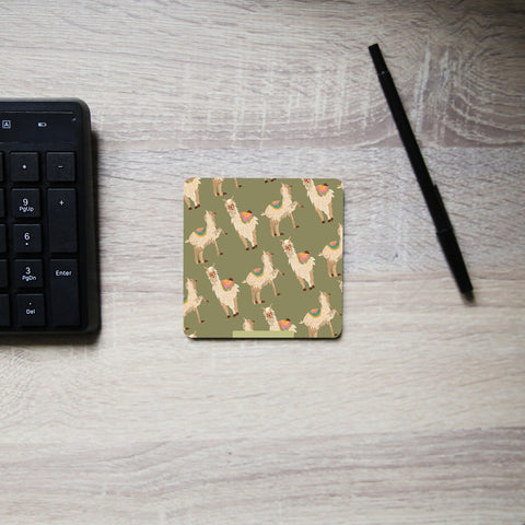 Alpaca pattern funny print coaster drink mat - Graphic Gear