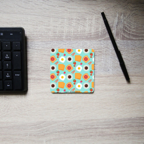 Breakfast pattern design funny illustration coaster drink mat - Graphic Gear