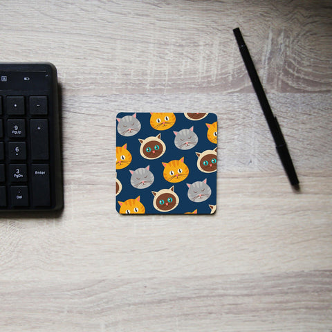 Cute cats pattern funny illustration design coaster drink mat - Graphic Gear