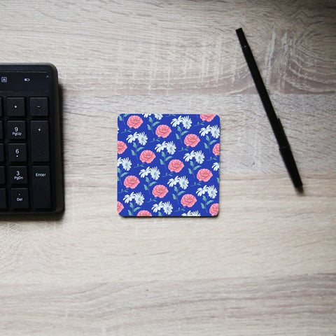 Daisy and rose pattern illustration design coaster drink mat - Graphic Gear