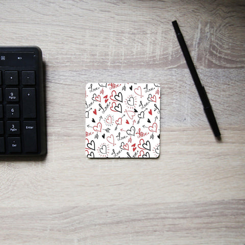 Hearts pattern design illustration coaster drink mat - Graphic Gear