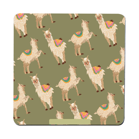 Alpaca pattern funny print coaster drink mat - Graphic Gear