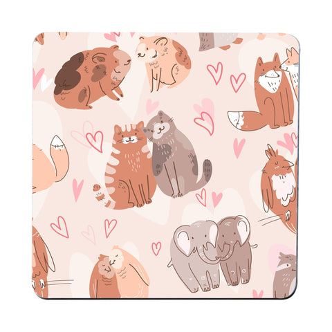 Animal couples pattern design coaster drink mat - Graphic Gear