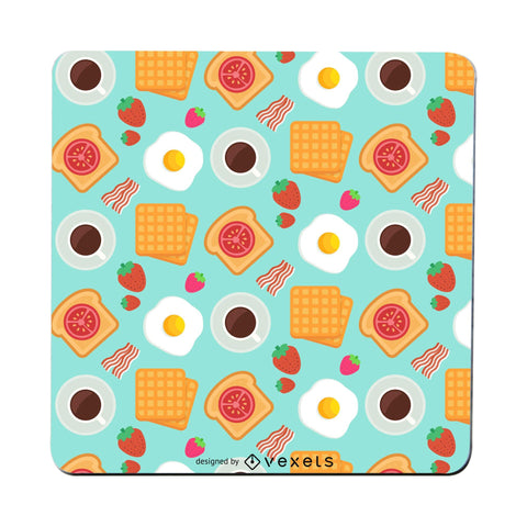 Breakfast pattern design funny illustration coaster drink mat - Graphic Gear