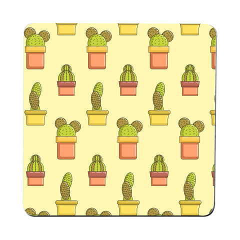 Cactus pattern funny illustration coaster drink mat - Graphic Gear