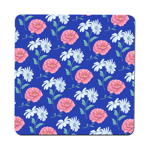 Daisy and rose pattern illustration design coaster drink mat - Graphic Gear