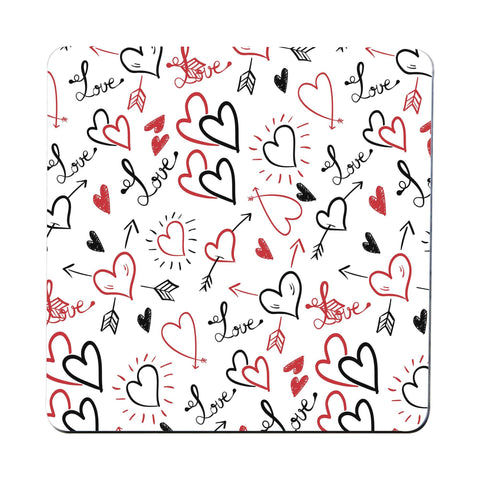 Hearts pattern design illustration coaster drink mat - Graphic Gear
