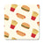 Hot dogs hamburgers fries pattern design funny coaster drink mat - Graphic Gear