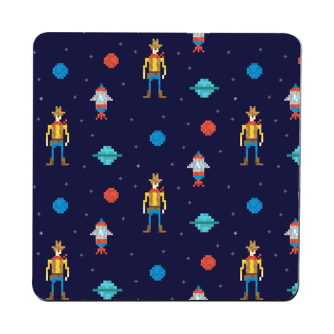 Space cowboy pattern design illustration coaster drink mat - Graphic Gear