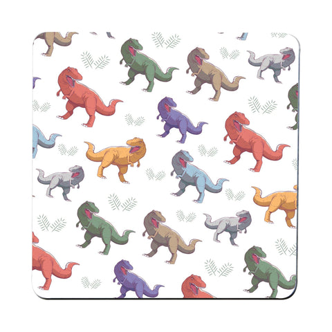 T-rex colorful pattern design funny illustration coaster drink mat - Graphic Gear