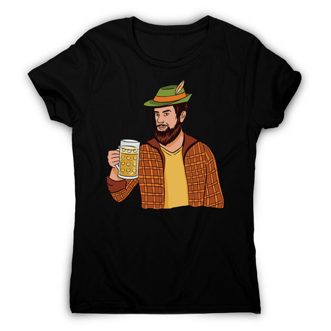 Hipster man with beer women's t-shirt - Graphic Gear