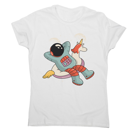 Chilling austronaut unicorn women's t-shirt - Graphic Gear