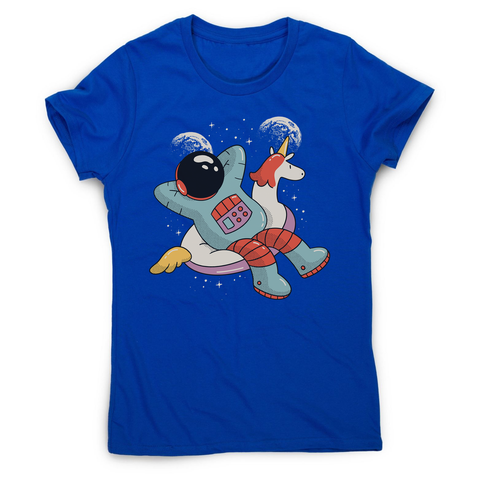 Chilling austronaut unicorn women's t-shirt - Graphic Gear