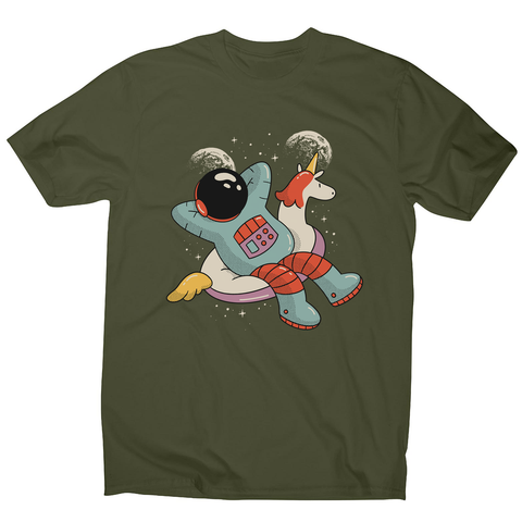 Chilling austronaut unicorn men's t-shirt - Graphic Gear