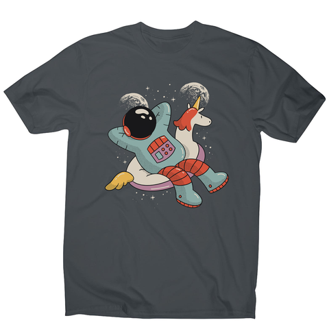 Chilling austronaut unicorn men's t-shirt - Graphic Gear