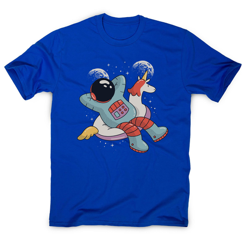 Chilling austronaut unicorn men's t-shirt - Graphic Gear