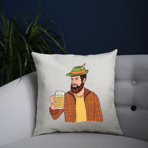 Hipster man with beer cushion cover pillowcase linen home decor - Graphic Gear