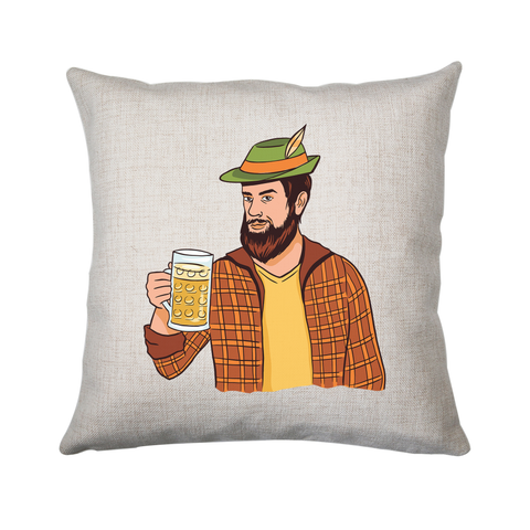 Hipster man with beer cushion cover pillowcase linen home decor - Graphic Gear