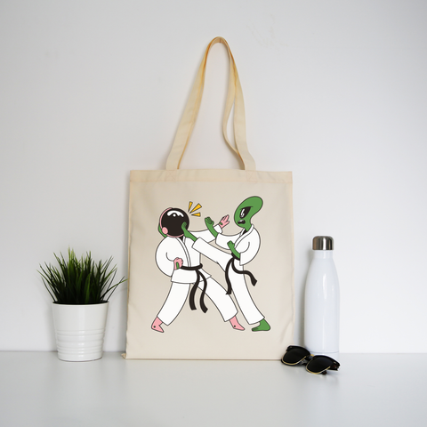 Space karate funny tote bag canvas shopping - Graphic Gear