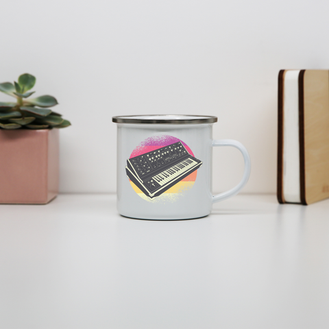Synthesizer Retro enamel camping mug outdoor cup colors - Graphic Gear