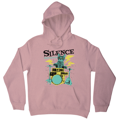 Silence destoyer cat playing drums hoodie - Graphic Gear