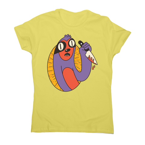 Sloth with knife women's t-shirt - Graphic Gear