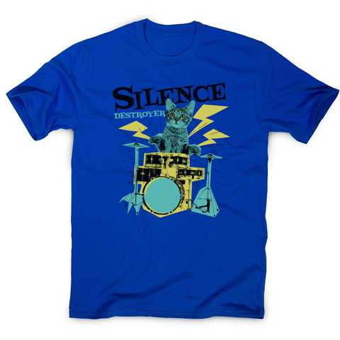 Silence destoyer cat playing drums men's t-shirt - Graphic Gear