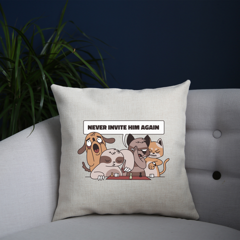 Animals playing with sloth funny cushion cover pillowcase linen home decor - Graphic Gear