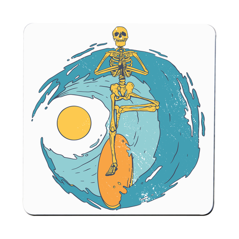 Surfer skeleton coaster drink mat - Graphic Gear