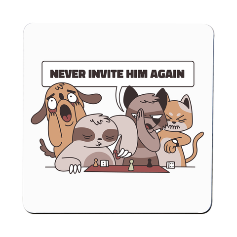 Animals playing with sloth funny coaster drink mat - Graphic Gear