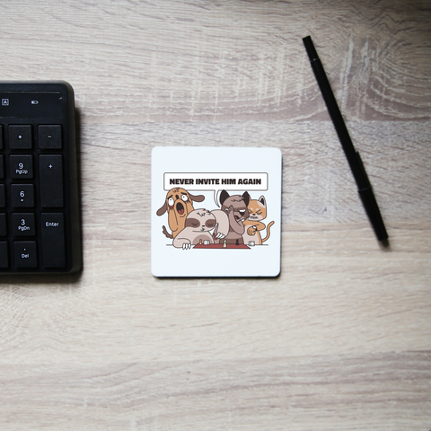 Animals playing with sloth funny coaster drink mat - Graphic Gear