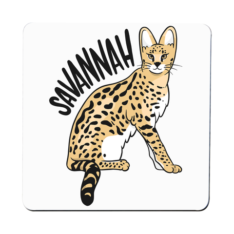 Savannah Cat coaster drink mat - Graphic Gear