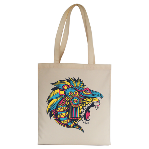 Huichol jaguar tote bag canvas shopping - Graphic Gear