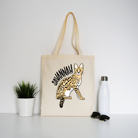 Savannah Cat tote bag canvas shopping - Graphic Gear