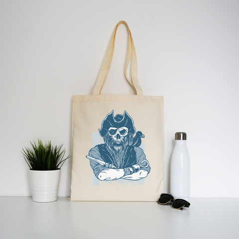 Skeleton pirate tote bag canvas shopping - Graphic Gear