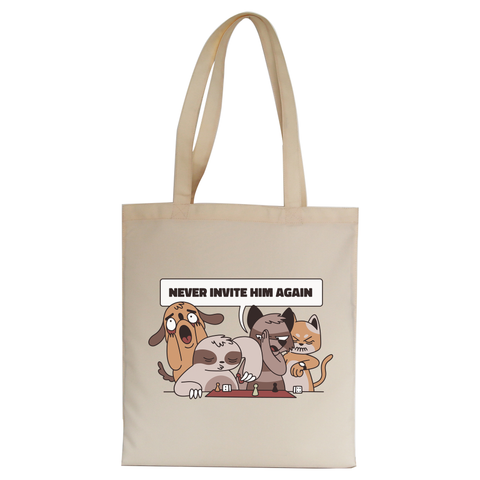 Animals playing with sloth funny tote bag canvas shopping - Graphic Gear