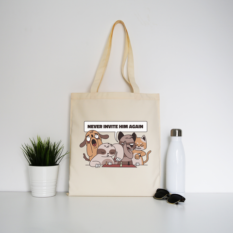 Animals playing with sloth funny tote bag canvas shopping - Graphic Gear