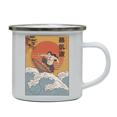 Samurai Surfing enamel camping mug outdoor cup colors - Graphic Gear