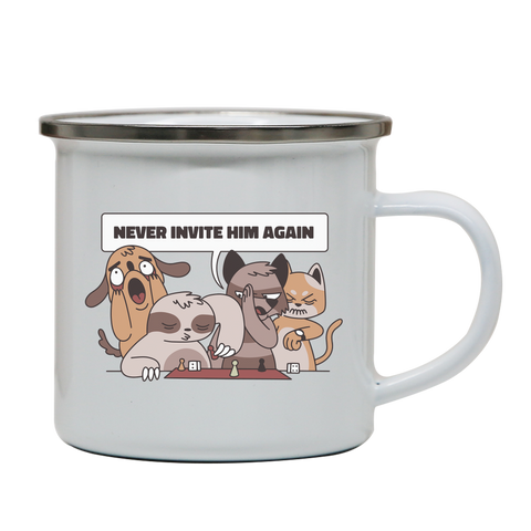 Animals playing with sloth funny enamel camping mug outdoor cup colors - Graphic Gear