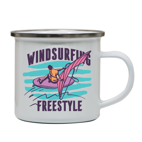 Windsurfing freestyle enamel camping mug outdoor cup colors - Graphic Gear